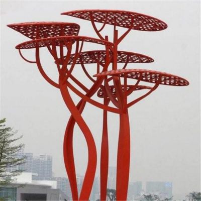 不锈钢树，抽象树形雕塑