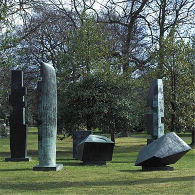 青铜铸造公园草地创意抽象石头 石柱雕塑