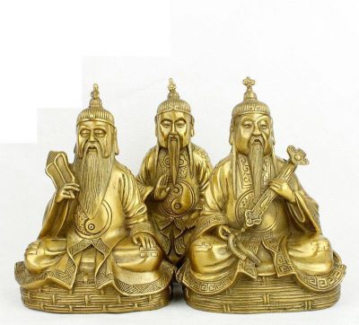 寺庙铜雕摆件三清祖师雕塑
