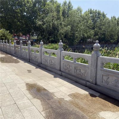 城市公园胡湖边装饰大理石雕刻防护石栏杆