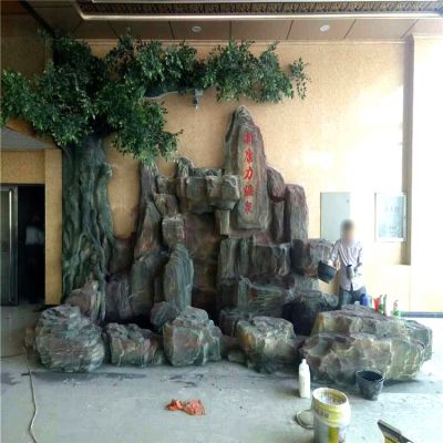 饭店室内塑石假山景观雕塑