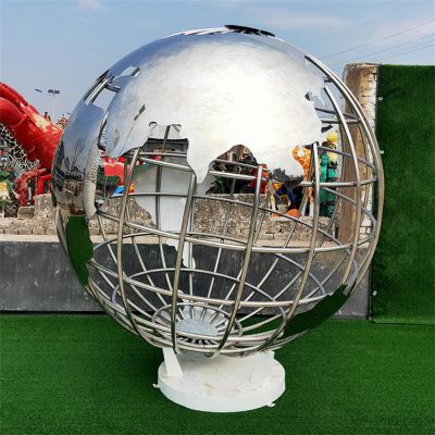 不锈钢铁艺镂空抽象地球仪校园广场摆件现代雕塑
