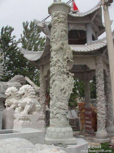 华表雕塑-广场大型石雕龙柱华表柱子雕刻