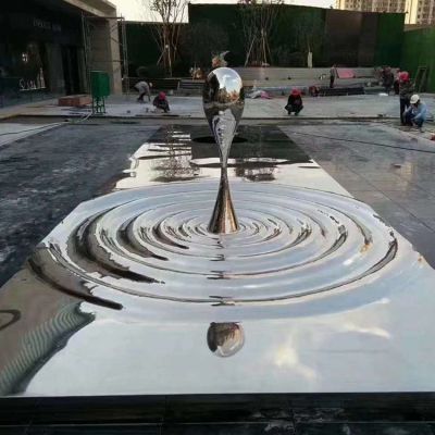 广场水景不锈钢水波纹景观水滴雕塑