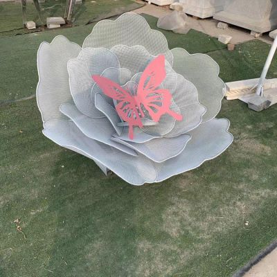 不锈钢镂空创意户外广场大型花朵摆件