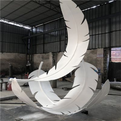 户外景观不锈钢漂浮的羽毛雕塑 