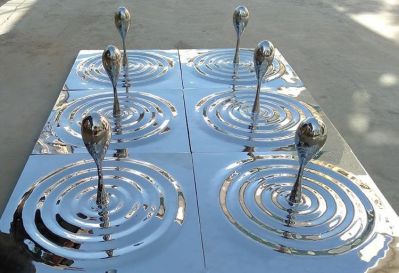 不锈钢公园抽象水滴雕塑