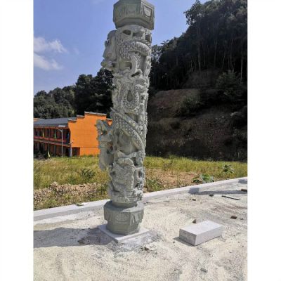 大理石石雕户外园林景观龙柱雕塑