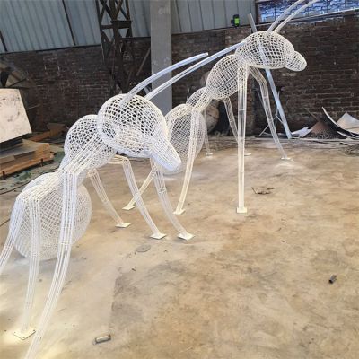 不锈钢网格创意蚂蚁小品雕塑公园小区园林装饰摆件
