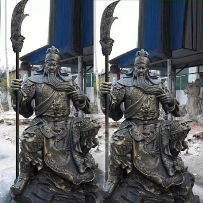大型关羽玻璃钢铜像威武关公雕像
