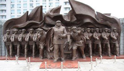 抗战时期广场人物铜雕抗战雕塑