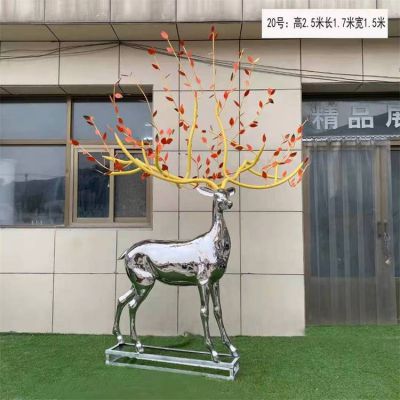 梅花鹿雕塑户外园林景区大型动物梅花鹿雕塑