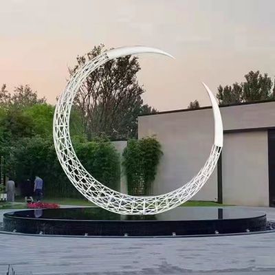 金属镂空创意户外发光照明景观圆环雕塑