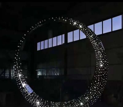 公园创意抽象夜晚发光照明镂空球雕塑