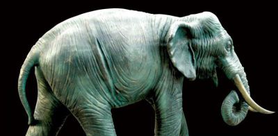 户外大型玻璃钢彩绘仿真动物大象雕塑