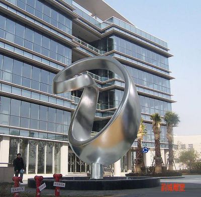 广场不锈钢镜面抽象艺术景观标志雕塑