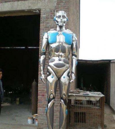 机器人雕塑-公园抽象不锈钢机器人雕塑