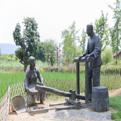 景点园林摆放玻璃钢农耕文化民俗小品雕塑