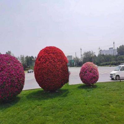 公园花架景观植物铁艺立体花球