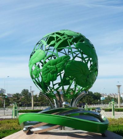公园不锈钢镂空青蛙荷叶雕塑
