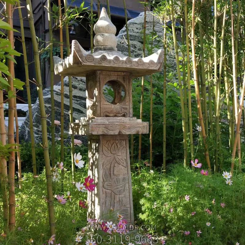 公园园林青石做旧石雕灯笼摆件雕塑