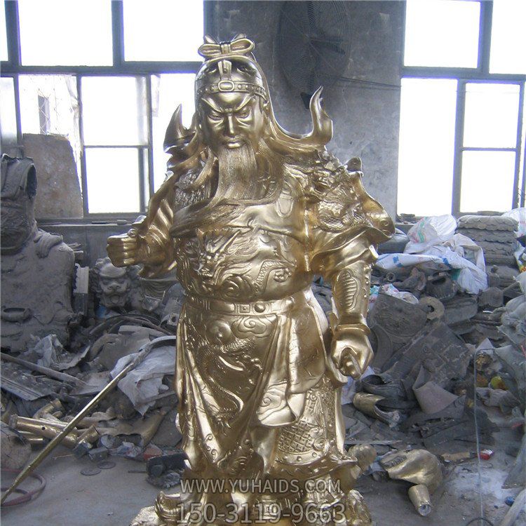 立式寺庙宗教大型铜雕武财神关公雕塑