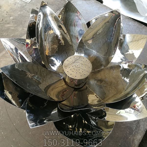 不锈钢金属莲花摆件商场水景荷花雕塑