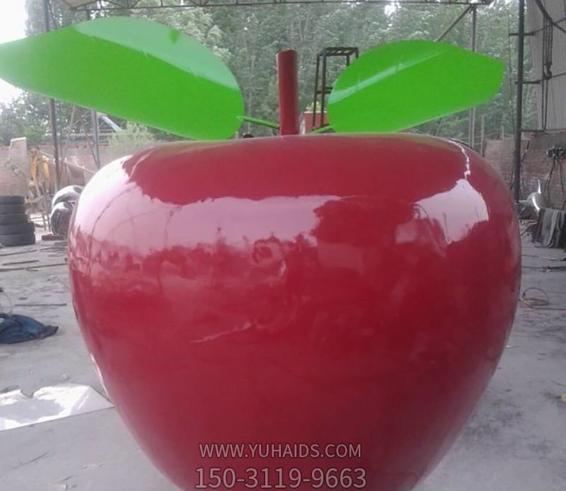 游乐场摆放仿真玻璃钢苹果城市景观雕塑