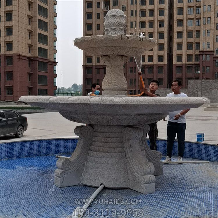 别墅小区大型双层流水摆件喷泉雕塑