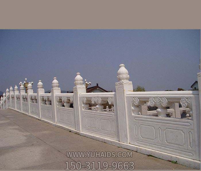 汉白玉户外景区石拱桥扶手栏杆雕塑