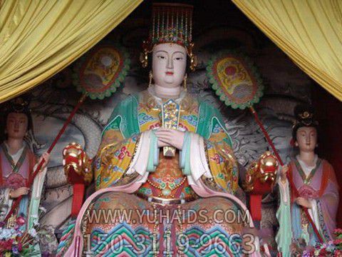 寺庙供奉玻璃钢彩绘妈祖雕塑