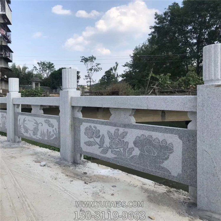 户外城市河道大理石石雕护栏雕塑
