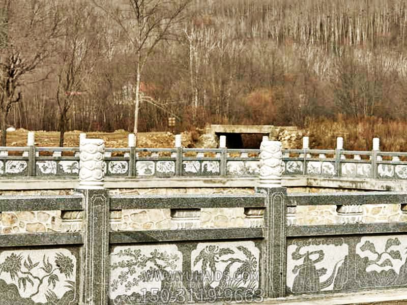 山区河道芝麻灰防护栏杆雕塑