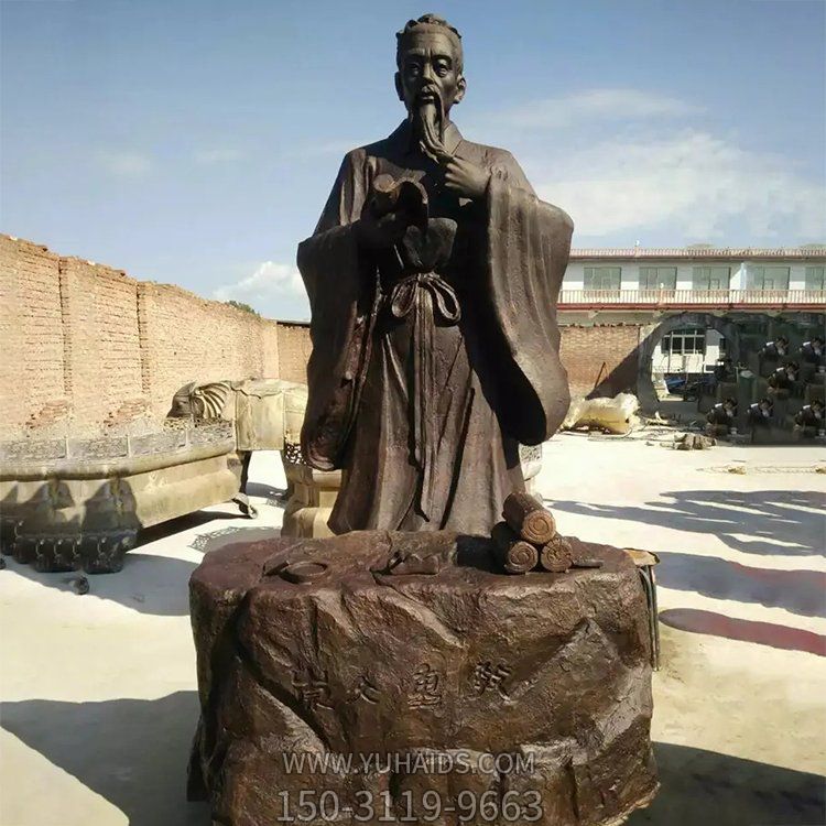 户外城市街道古代人物玻璃钢仿铜景观雕塑