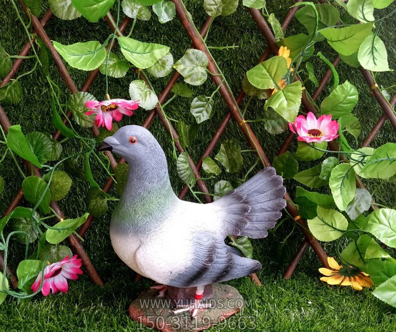 花园农场玻璃钢树脂工艺仿真动物鸽子雕塑