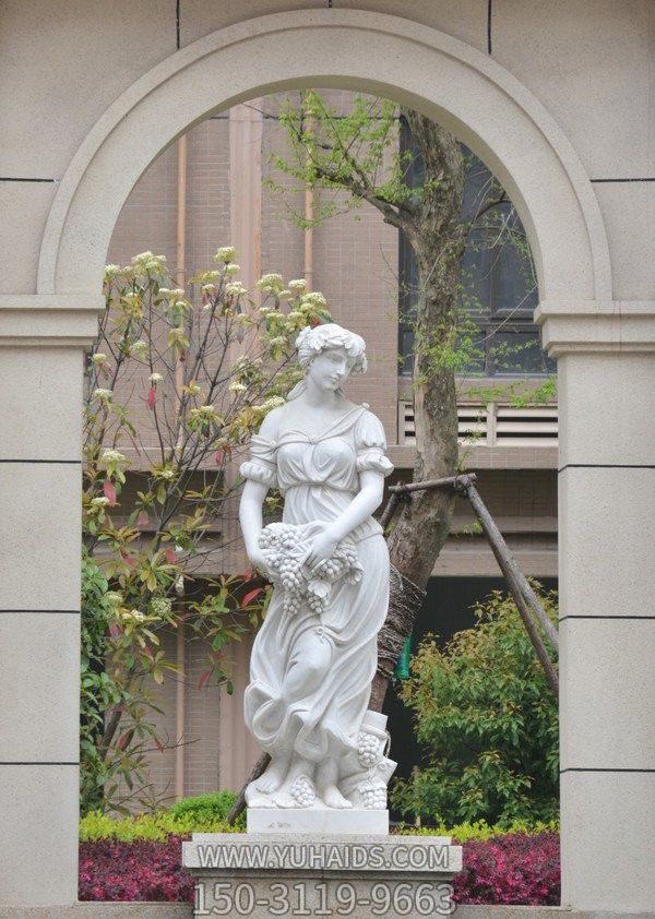 庭院别墅汉白玉石雕西方女人雕塑