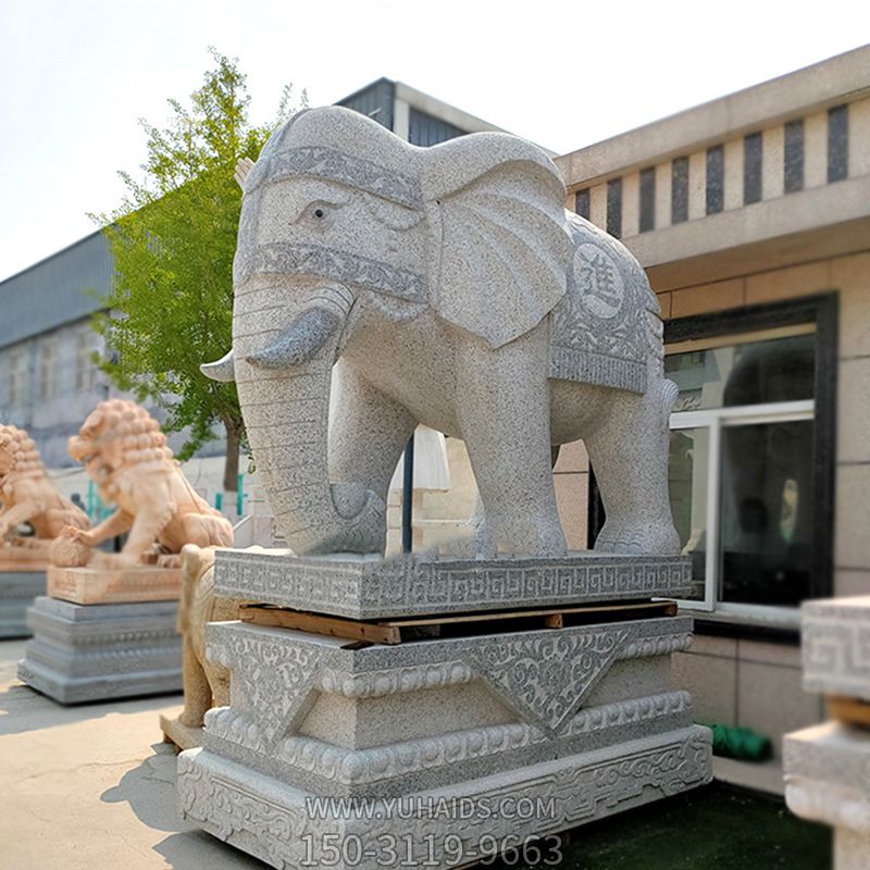 酒店别墅大理石石雕大象雕塑