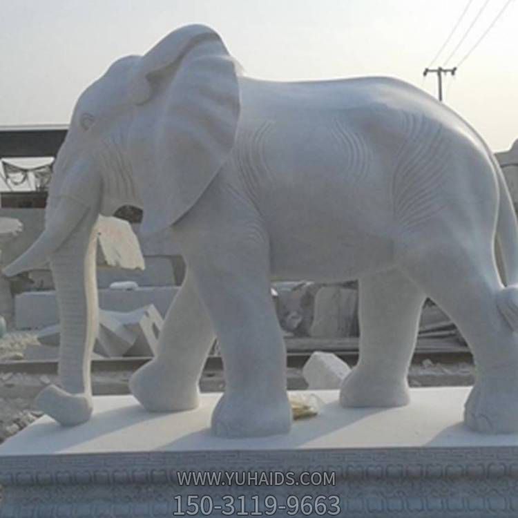 汉白玉大理石浮雕企业公司大门摆放吉祥招财石雕大象雕塑