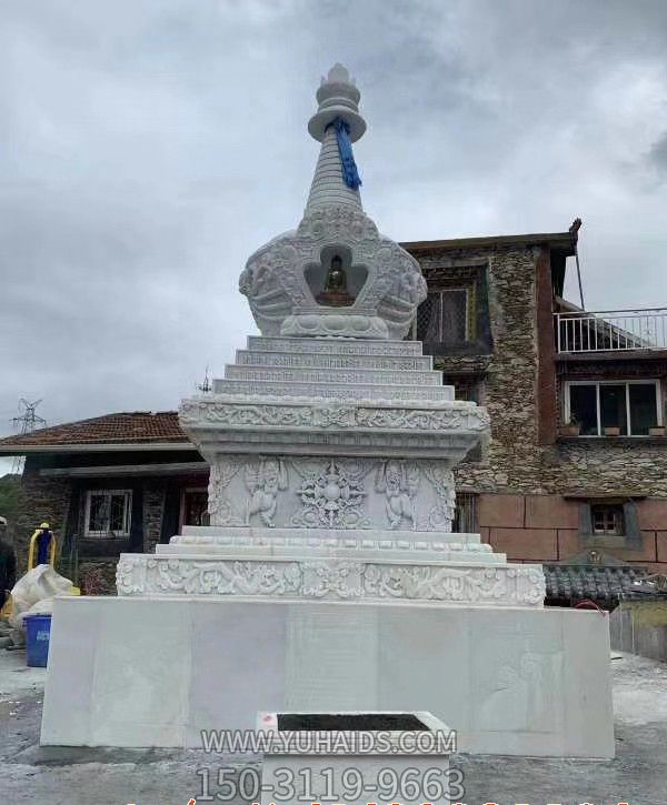 西藏景区大理石浮雕白塔石雕雕塑