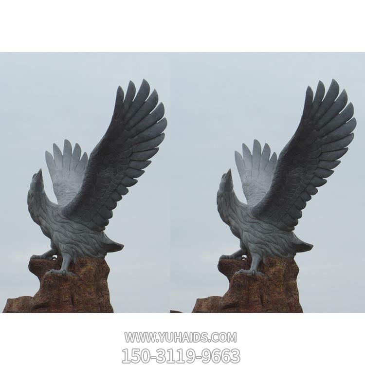 广场景区石雕雄鹰展翅户外园林大型老鹰雕塑