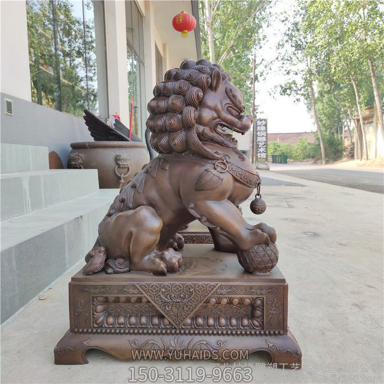庭院户外大型铜雕门口狮子雕塑