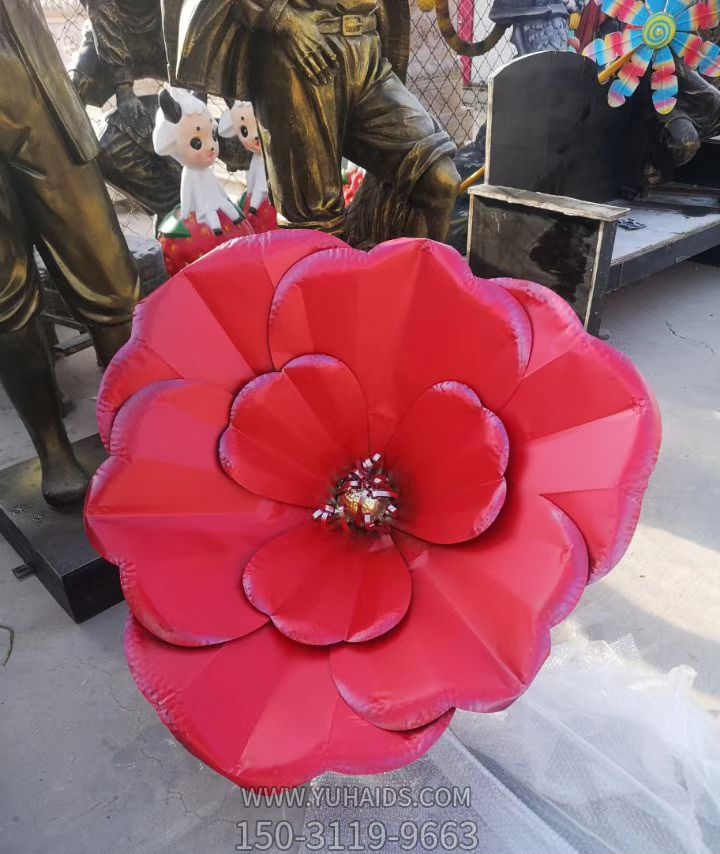 室内不锈钢锻造广场景观花朵雕塑