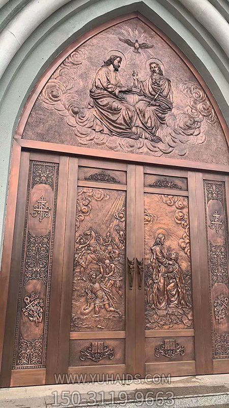 欧式浮雕铜门锻铜装饰门雕塑