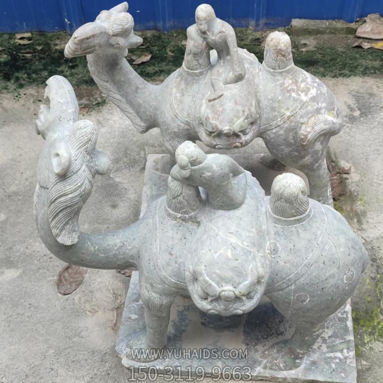 大理石石雕户外园林做旧动物骆驼雕塑