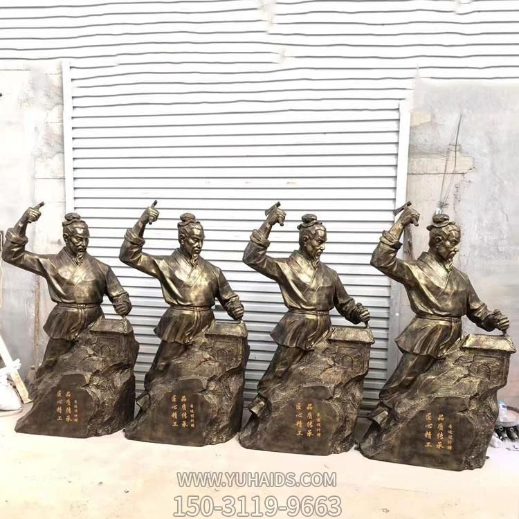 玻璃钢仿铜户外创意景观人物雕塑