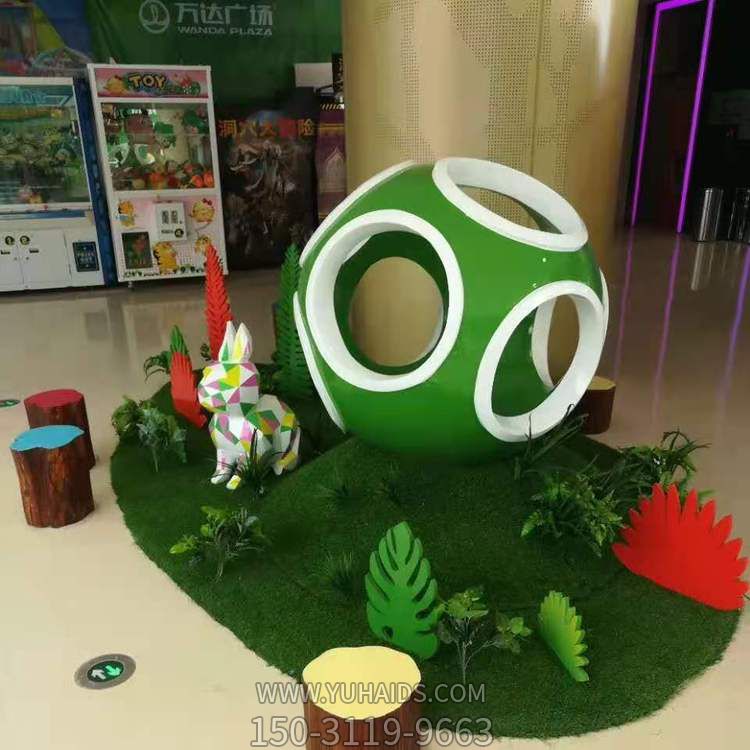 玻璃钢户外园林景观玻璃钢镂空圆球雕塑