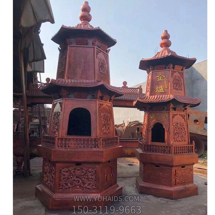 寺院摆放仿古铜香炉雕塑