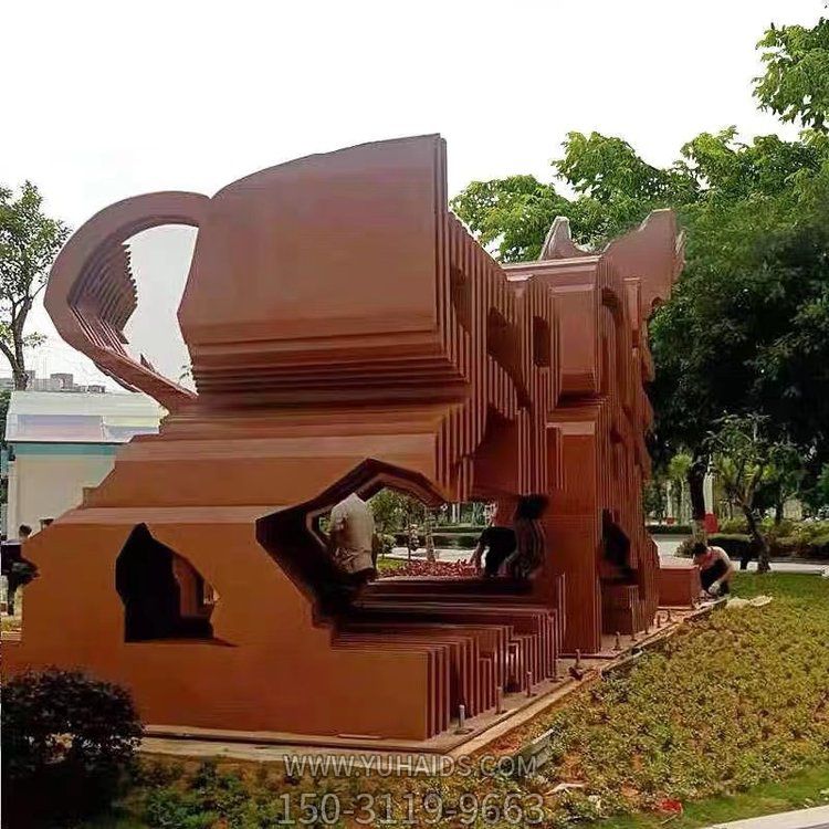 公园广场园林景观抽象大型不锈钢艺术字体雕塑摆件