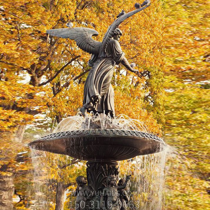 欧式铜雕喷泉西方人物水景雕塑