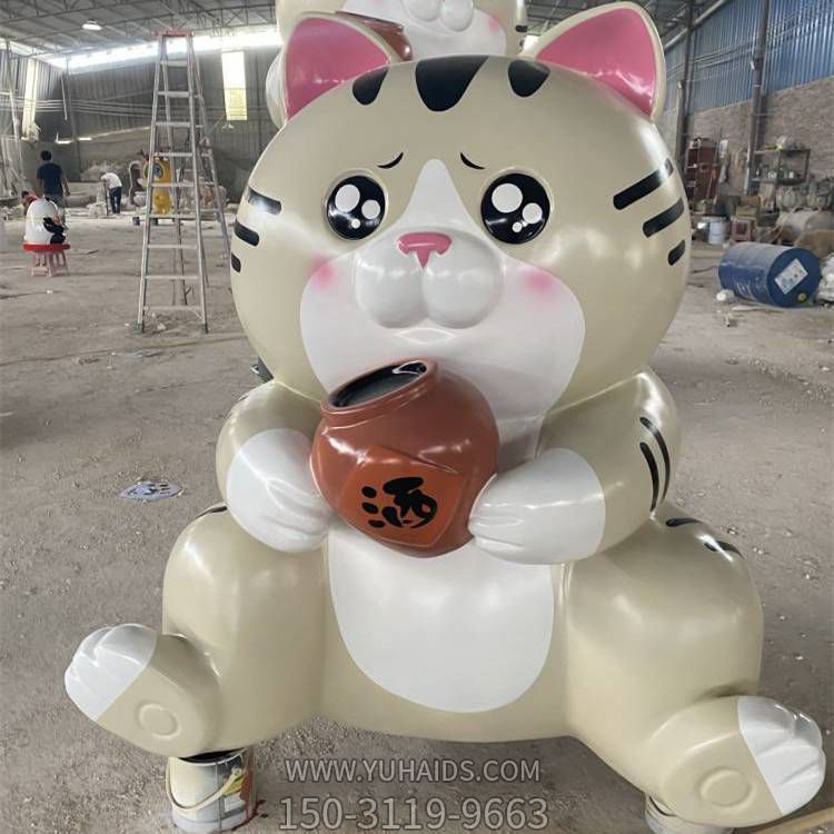 商场创意 玻璃钢彩绘卡通人物公仔雕塑造型